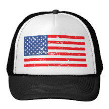Beunruhigte Art USA-Flagge Trucker Mützen