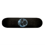 Beunruhigte Rosen-Silhouette-Miniatur - Blau Skateboarddecks