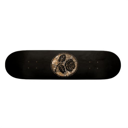 Beunruhigte Rosen-Silhouette-Miniatur - Orange Personalisiertes Skateboarddeck