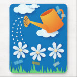 Bewässerungsdose und Blumen, mousepad