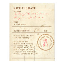 Bibliotheks-Karte Save the Date Einladungskarten