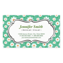 Bicyclist / Cyclist - Elegant Green Daisy Business Cards