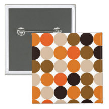 Biege orange Brown und Indigo-Punkte Button