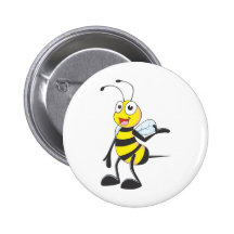 Bienen-Aufkleber: Biene, die mit der Hand oben sic Anstecknadelbuttons