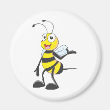 Bienen-Aufkleber: Biene, die mit der Hand oben sic Kühlschrankmagnet