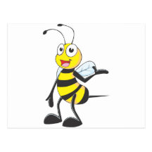 Bienen-Aufkleber: Biene, die mit der Hand oben sic Postkarte