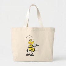 Bienen-Aufkleber: Biene, die mit der Hand oben sic Tragetasche