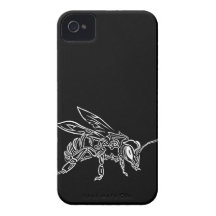 "Bienen-Geist" ver2- surreales Stammes- Bienen-Tot iPhone 4 Hüllen