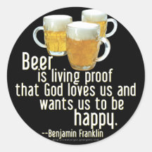 Bier ist Beweis (Franklin) Aufkleber