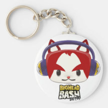 BigHead-heftiger Schlag Plushie Katze Keychain Schlüsselanhänger