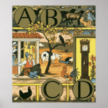 Bild-Alphabet ABCD Plakate