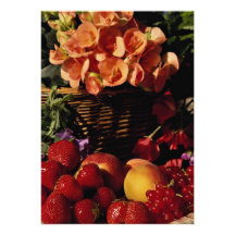 Bild der Frucht und der Blumen Ankündigungen