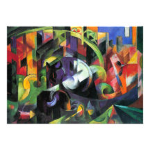 Bild mit Vieh durch Franz Marc; Bild MIT Rinder Personalisierte Ankündigungskarten