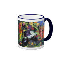 Bild mit Vieh durch Franz Marc; Bild MIT Rinder Haferl