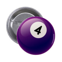 BILLARD-BALL DER NR.-4 ANSTECKNADELBUTTONS
