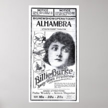 Billie Burke 1920 Vintages Filmanzeigenplakat