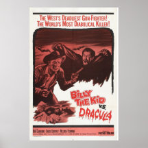 Billy das Kind gegen, Retro Film-Plakat Draculas