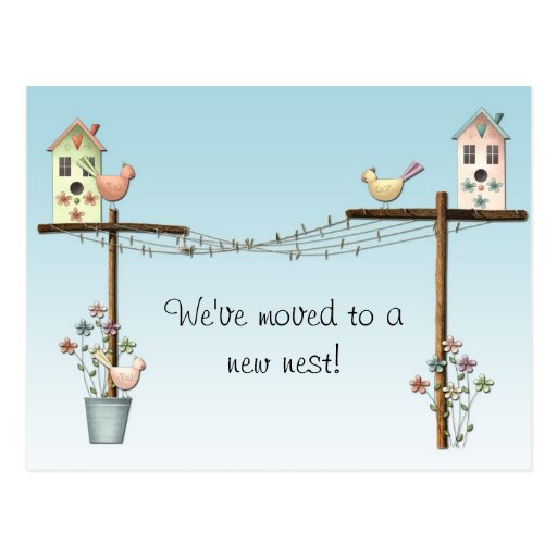Birdhouse-neue Adressen-Postkarte