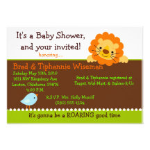 Birdie und Löwe, Babydusche, laden ein, niedlich,  Individuelle Ankündigung