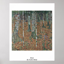 Birke durch Gustav Klimt Plakatdruck