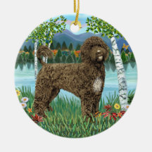 Birken - portugiesischer Wasser-Hund #2-brown Weinachtsornamente
