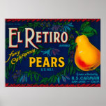 Birnen-Kisten-Aufkleber EL Retiro Plakatdruck