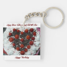 Birthday Cake Acrylic Key Chain