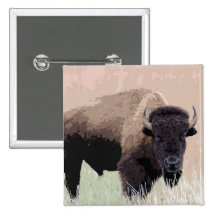 Bison/Büffel Anstecknadelbutton