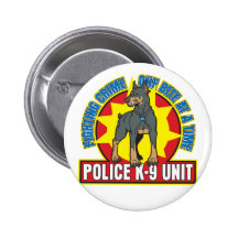 Biss des Dobermann-K9 Anstecknadelbuttons