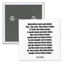 Bittere Butter Bettys Botter besser (ZungeTwister) Anstecknadelbutton