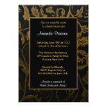 Black and Gold Damask - Bridal Shower Invitations