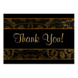Black and Gold Damask - Thank You Business Card Template