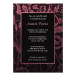 Black and Raspberry Damask - Bridal Shower Personalized Announcements