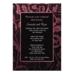 Black Raspberry Damask Rehearsal Dinner Invitation