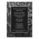 Black - Silver Damask Rehearsal Dinner Invitation