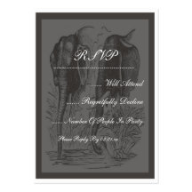 Black & White Elephant Wedding Business Card Templates