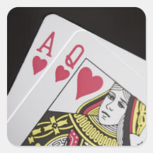 Blackjack-Hand - As und Königin (3) Stickers
