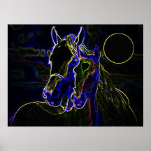 Blacklight Pferdeplakat-Druck - Pferdeplakate