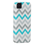 Blau-/Aqua-Tri Ton Zickzack iPhone 4 Fall iPhone 4 Hülle
