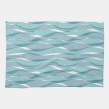 Blau bewegt Kitchentowel wellenartig Handtücher