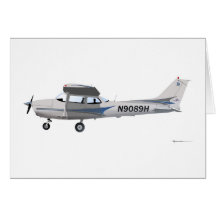 Blau Cessnas 172 Skyhawk Grußkarten