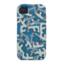 Blau des Buchstabe-F Vibe iPhone 4 Hüllen