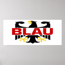 Blau Familienname Posterdruck