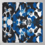 Blau, SCHWARZ-ABSTRAKTES PLAKAT-IDEAL FÜR STUDIO O