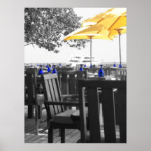 Blau u. Gelb Plakatdruck
