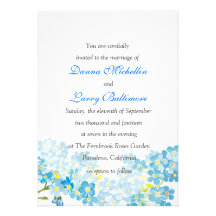 Blau vergisst mich nicht Wedding Einladung
