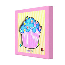 BLAUBEERENkleiner kuchen eingewickelte Leinwand Leinwand Druck