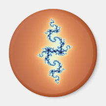 Blaue Arabeske auf Gold - Fraktal Design Kühlschrankmagnet