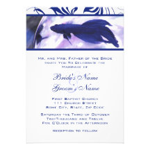 Blaue Betta Fisch-Hochzeits-Einladung