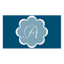 Blaue Blumen-Initialen-Geschäfts-Karte Visitenkarten Vorlagen